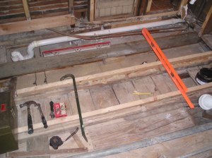 I had to "sister" some of the floor joists to provide a level substratum upon which to lay the 3/4" ply 