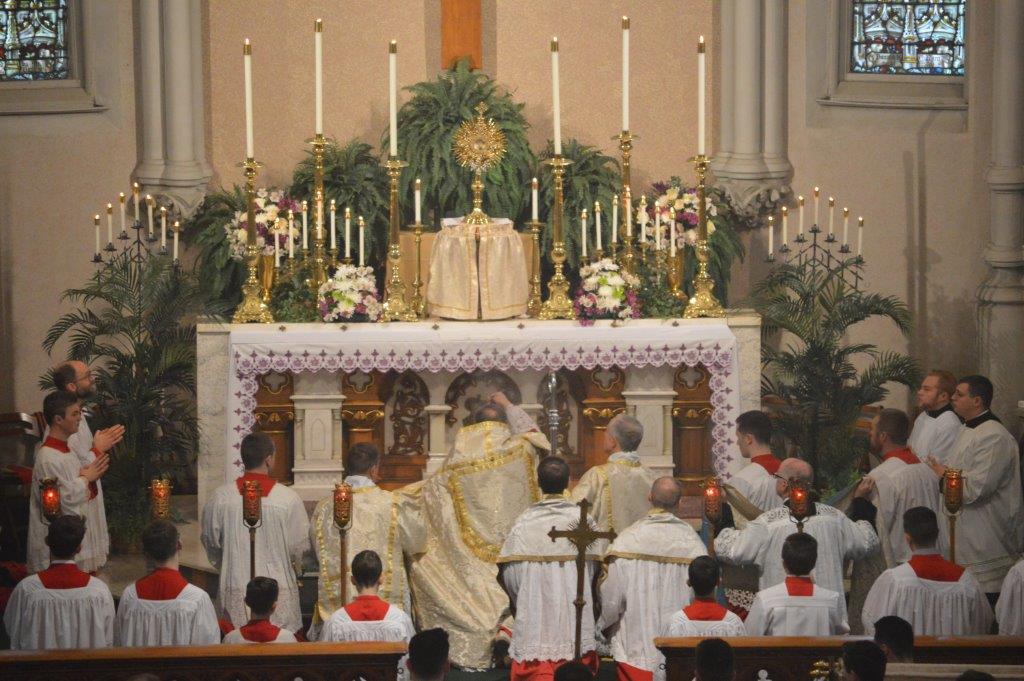 Cardinal Burke Insensing Blessed Sacrament